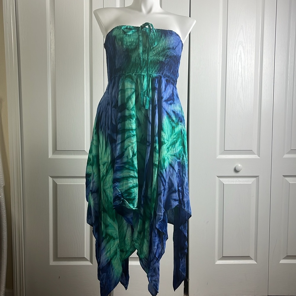Blue And Green Swim Cover Up